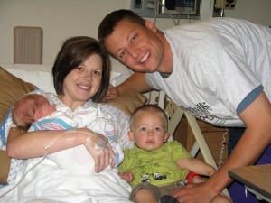 Tanner and family in his first day of life!